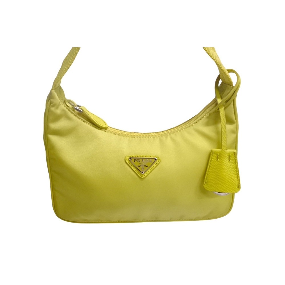 Prada Edition Re Hobo Triangle Bag Handbag Logo Shoulder One Yellow